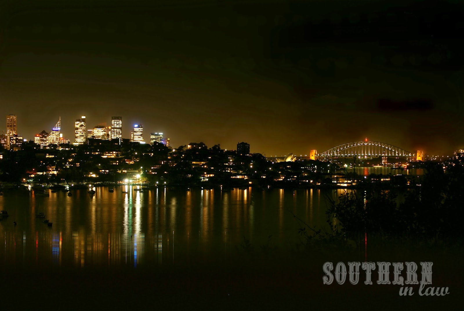 Sydney City Skyline at Night - Sydney Harbour Australia at Night