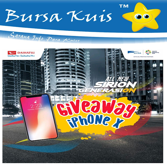 Kuis Give Away Daihatsu Sirion Berhadiah iPhone X - BURSA KUIS ONLINE