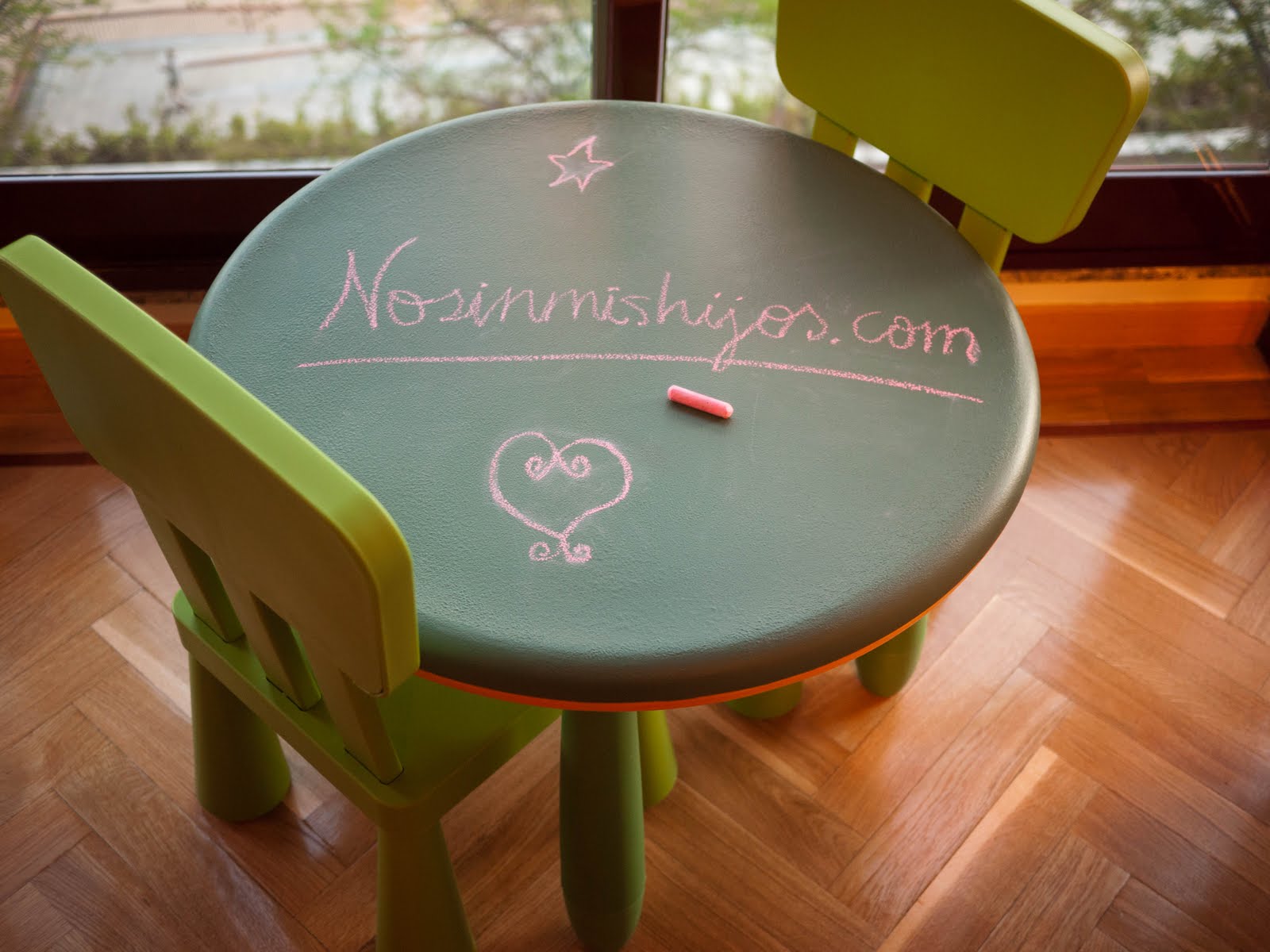 No mis hijos: Cómo hacer mesa pizarra