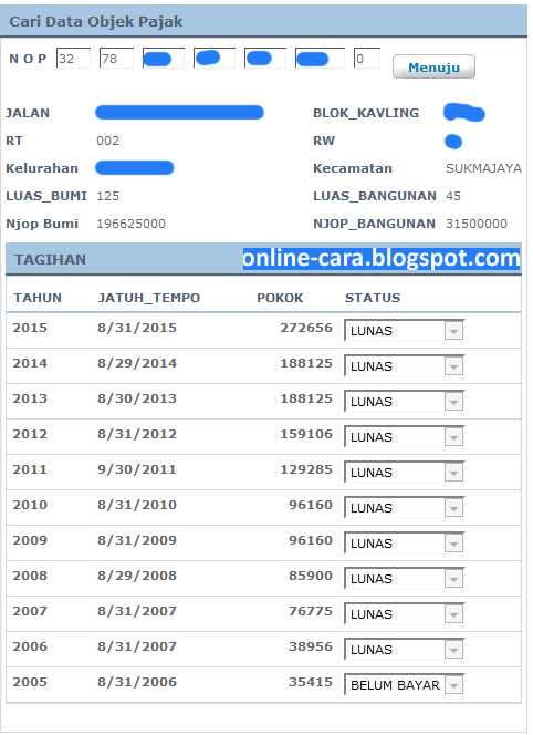 Cara Cek Tagihan PBB Online - online-cara