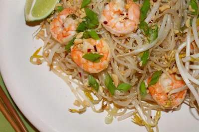 Close up of finished Pad Thai.