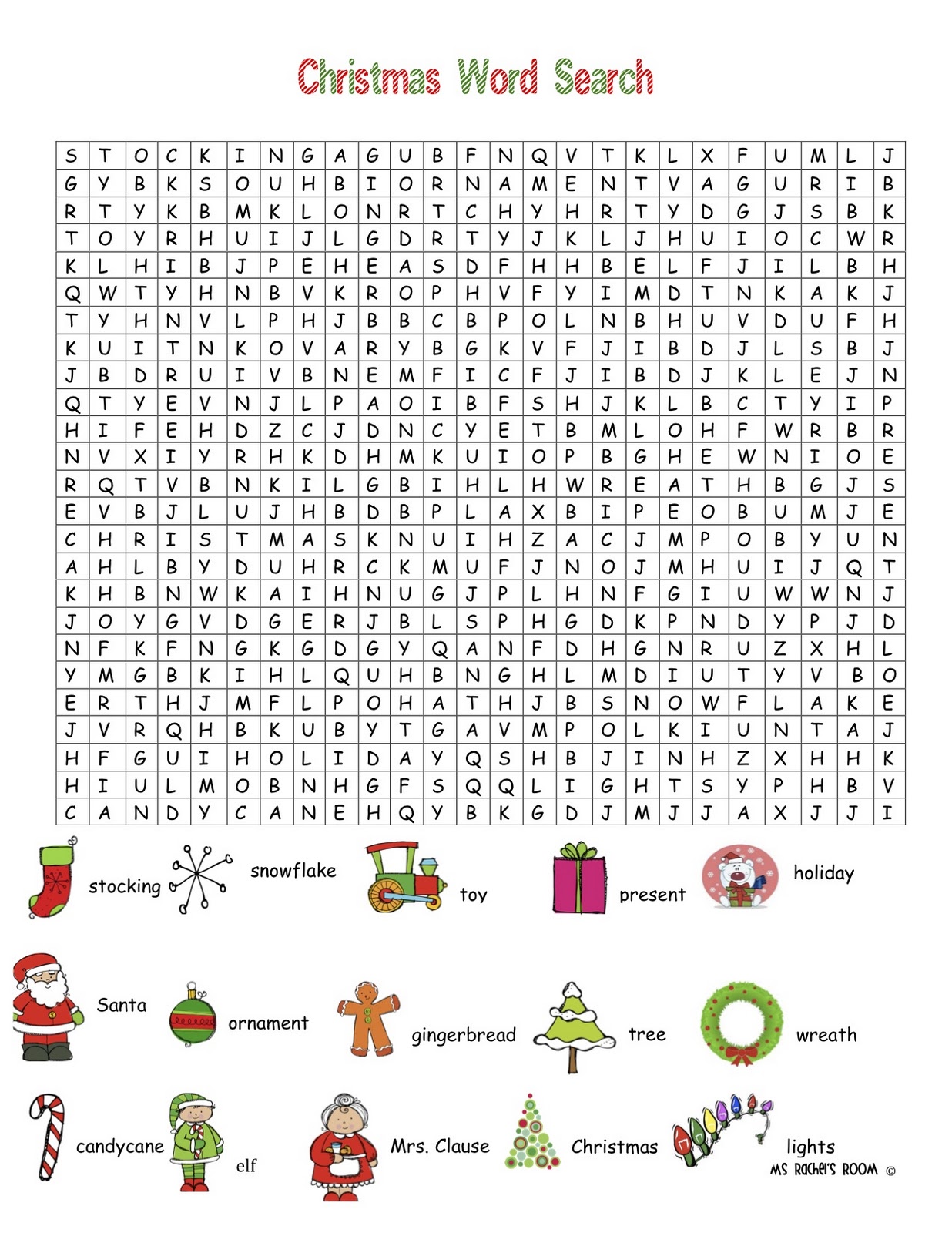 Christmas Word Search Printable Pdf