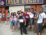 Quest goes to Laser Quest (laser quest )