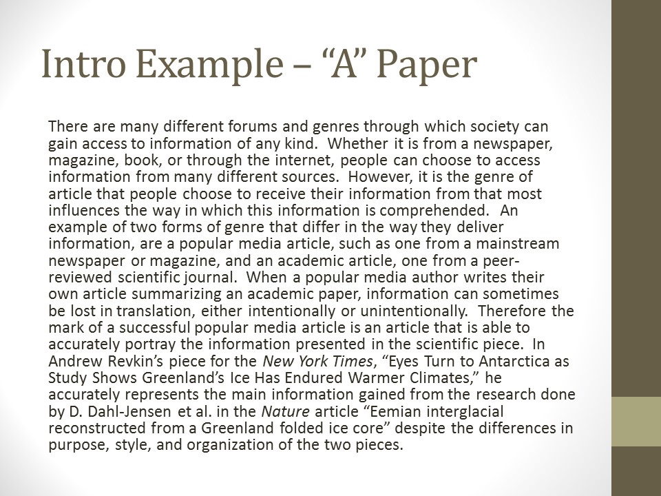 How We Argue: Popular Science and Scholarly Science - An Assignment