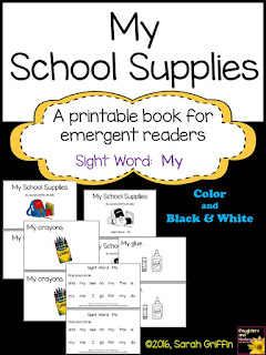 Daughters and Kindergarten: Printable Books for Beginning Readers