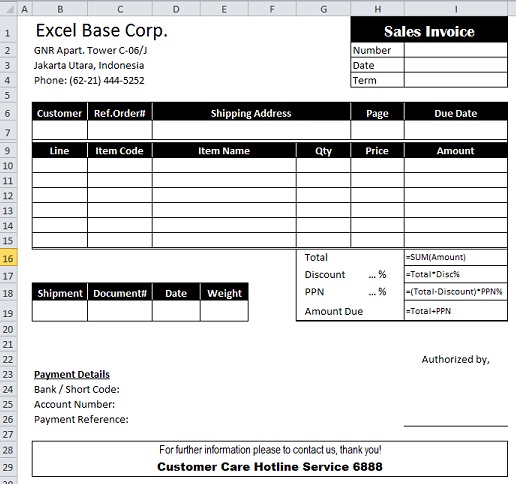 Download Contoh Invoice Excel  rabitah.net