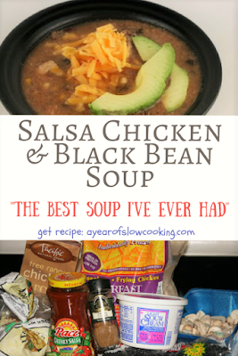 One of the most flavorful and hearty soups I've ever eaten in my life. The spices and seasoning is perfect -- we make this so often in our house! The base is made with chicken broth and salsa. This way you don't  need to chop up any onion, garlic, or tomato early in the morning!