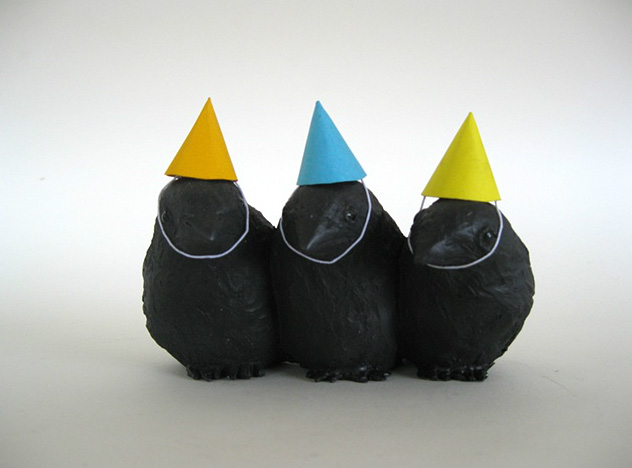 Darla Jackson, crows in party hats