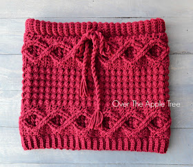 Cabled Crochet Cowl by Over The Apple Tree