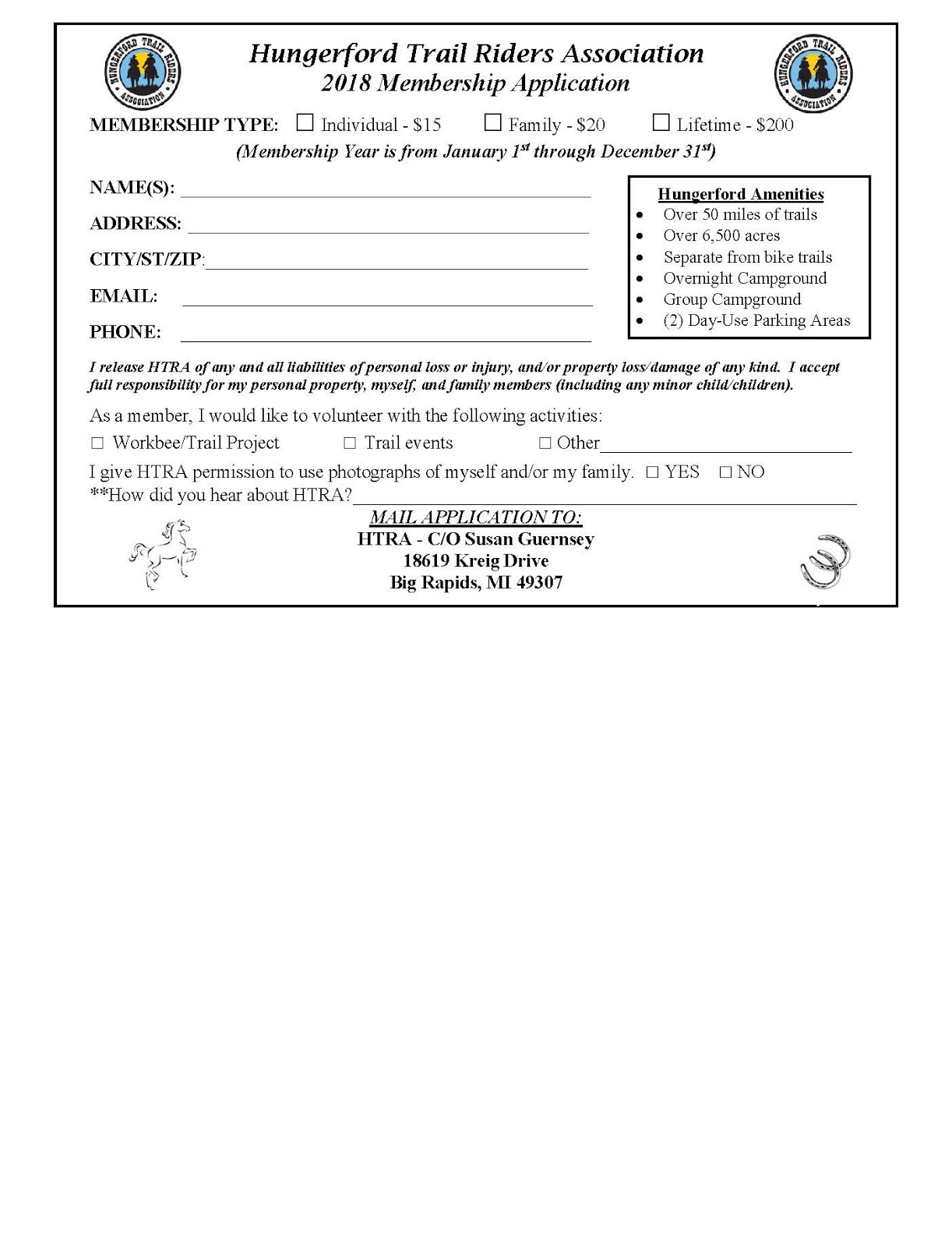 membership application form template