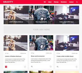 Gravity Red Blogger Template