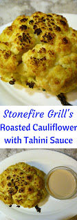 Stonefire Grill's Roasted Cauliflower with Tahini Sauce - one of the BEST side dishes around! Slice of Southern