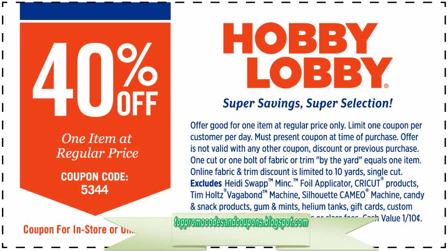 Free Promo Codes and Coupons 2021 Hobby Lobby Coupon