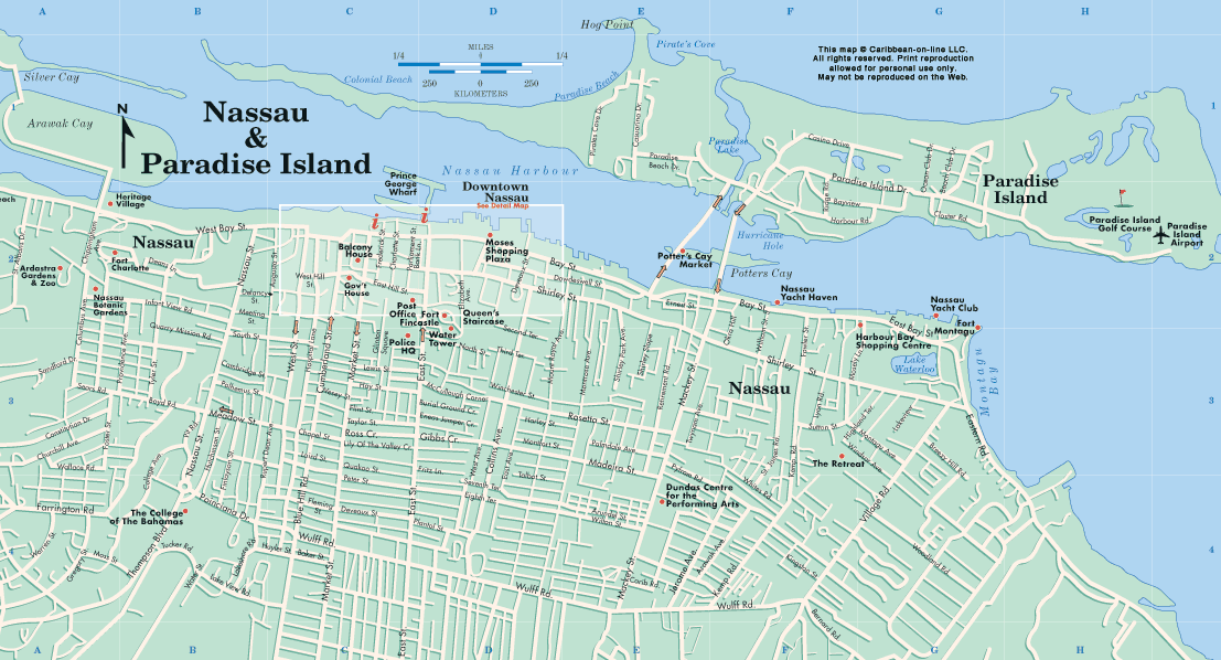 Map Of Paradise Island Nassau Bahamas Map Of Paradise Island Nassau Bahamas