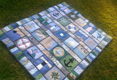 ProsperityStuff Nautical Quilt made from men's shirts ProsperityStuff Nautical Quilt made from men's shirts