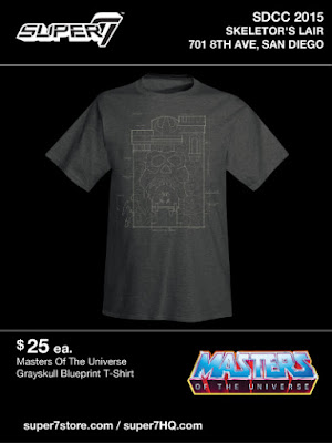 San Diego Comic-Con 2015 Exclusive Masters of the Universe T-Shirt Collection by Super7 x Mattel - Grayskull Blueprint