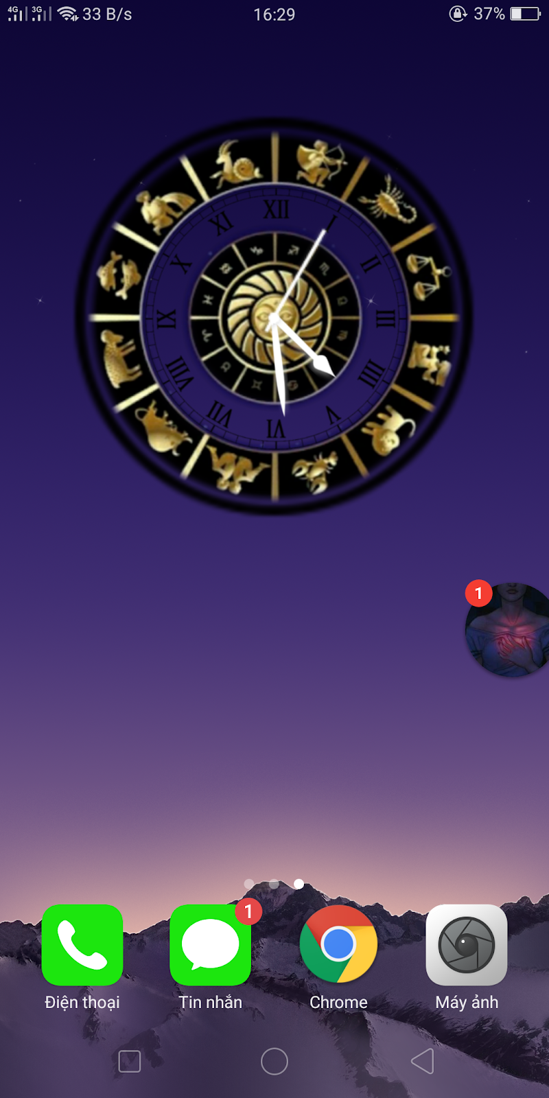 Clock widget 12 chòm sao (vàng, đen) by ArTủn