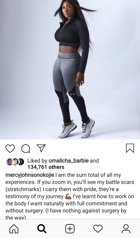 Image result for mercy johnson flaunts stretch marks