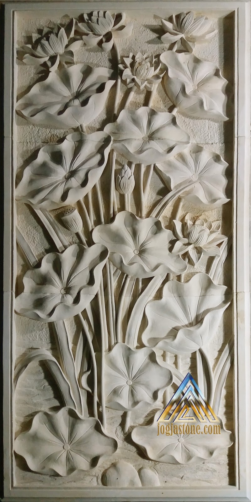  Ukiran  bunga  lotus batu  putih Kerajinan Ukir Batu  Alam  