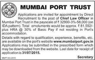 Mumbai Port Trust Recruitments (www.tngovernementjobs.in)