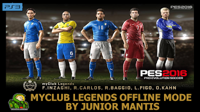PES 2016 PS3 MyClub Legends Offline by Junior Mantis