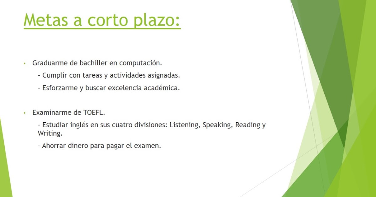 Proyecto De Vida Ejemplo A Corto Mediano Y Largo Plazo
