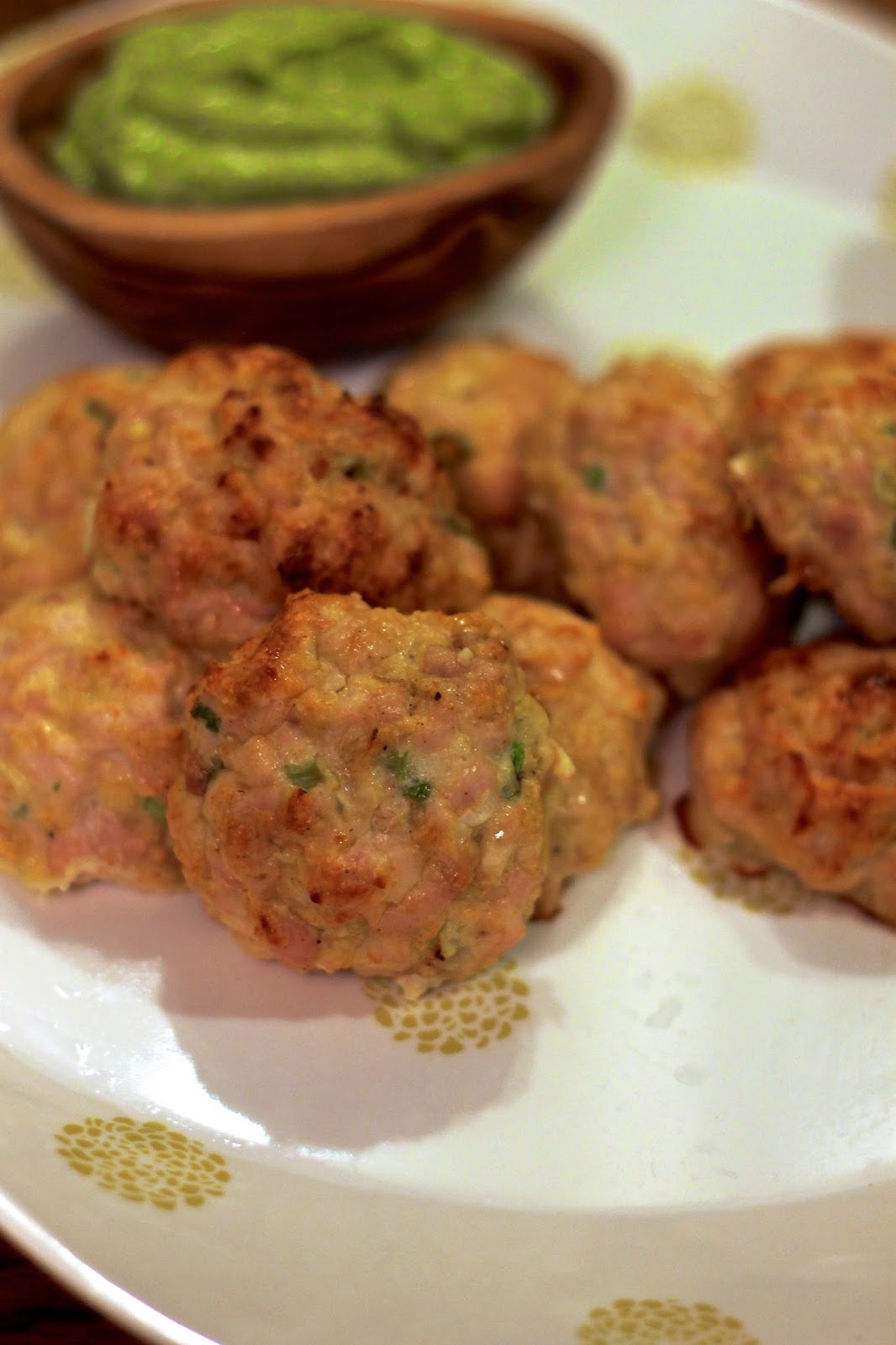 Chicken Meatballs with Spicy Avocado Yogurt