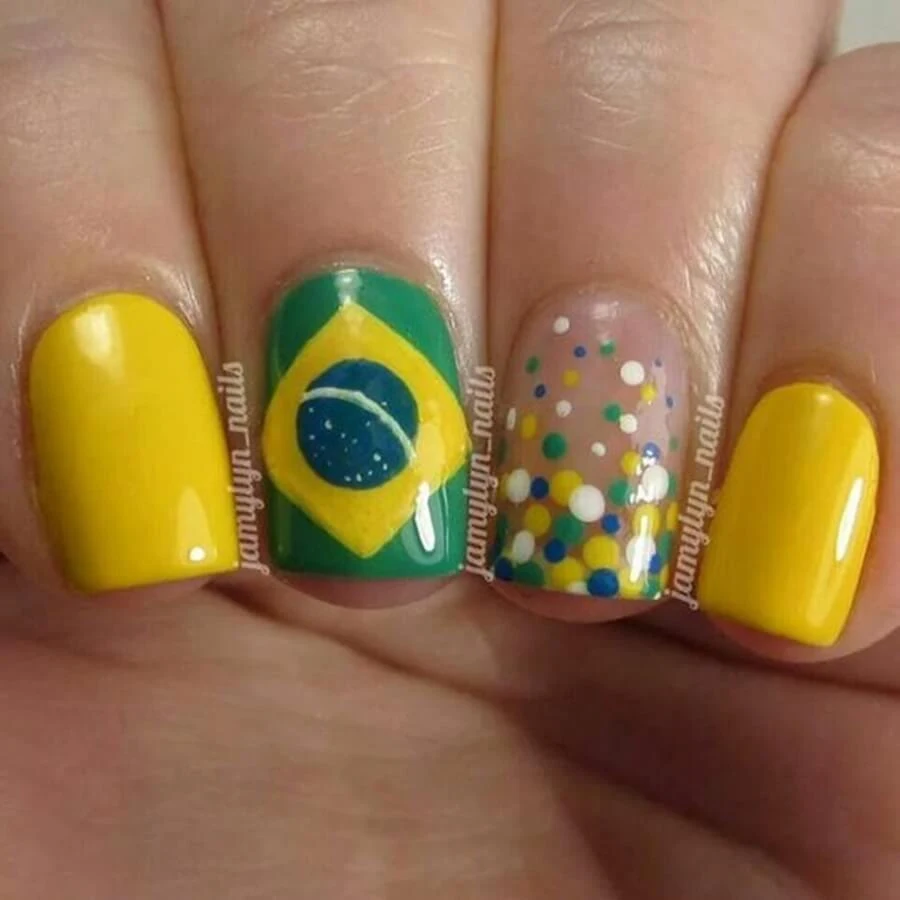 unhas para torcer pelo brasil na copa do mundo