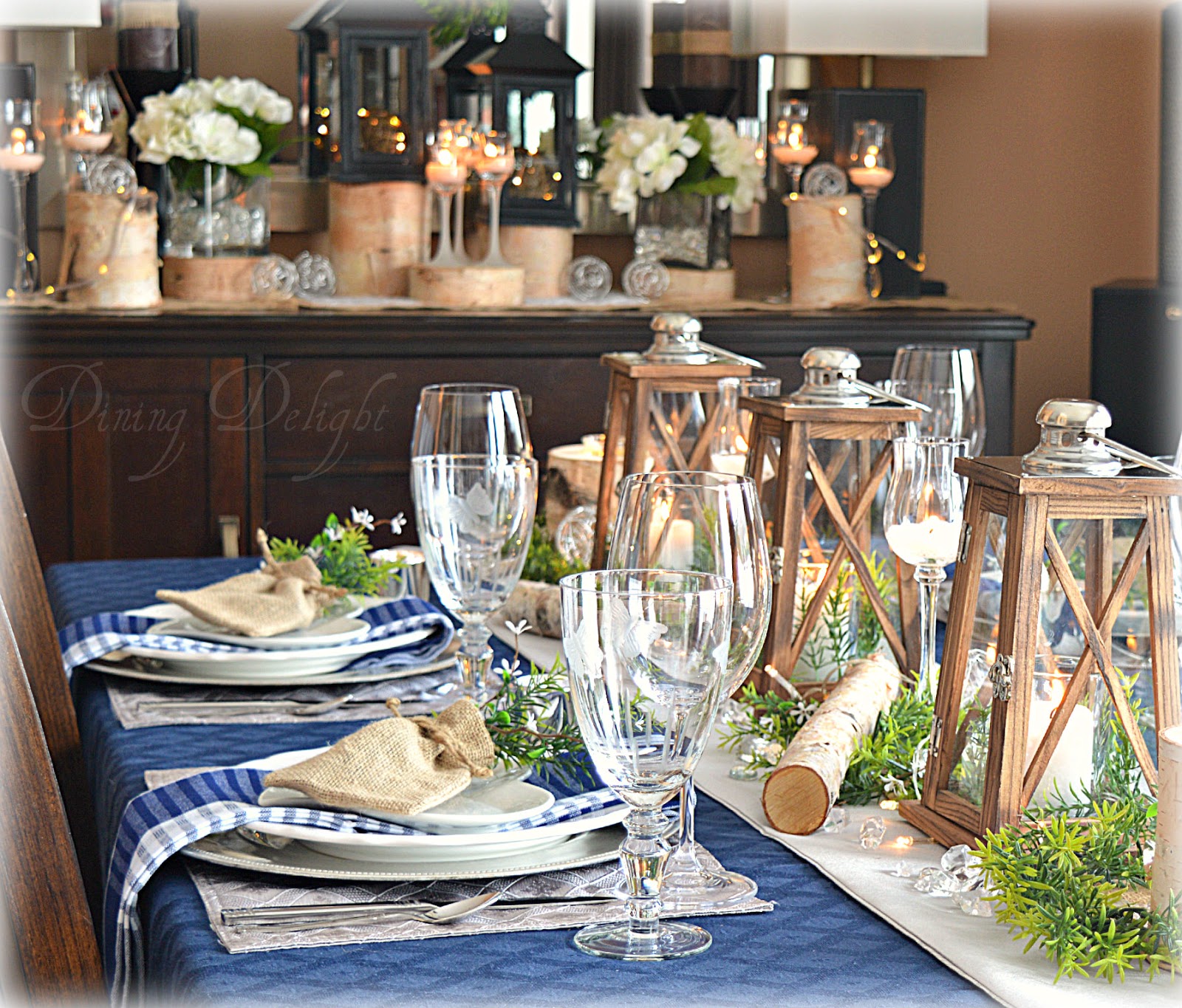 Dining Delight: Rustic Blue & Gray Tablescape