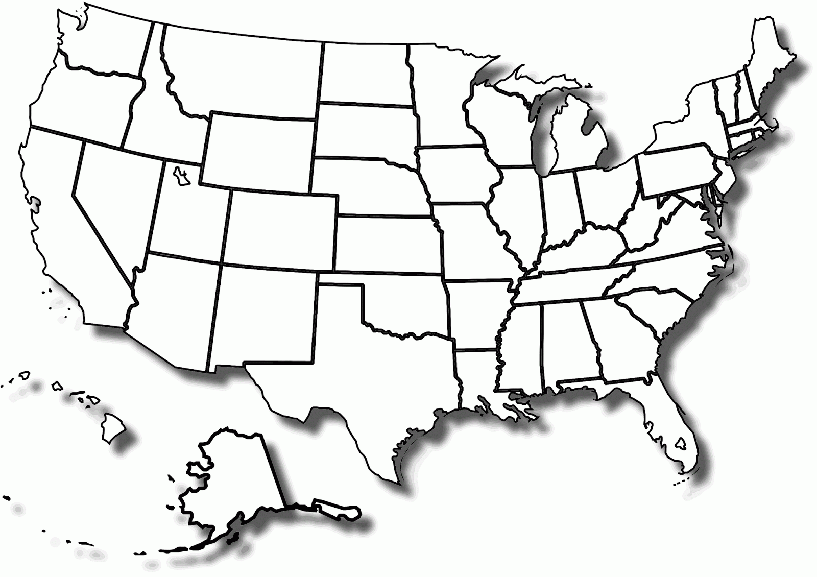 Printable Blank Map Of The United States