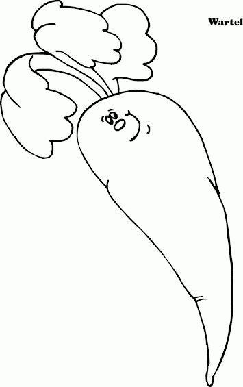 Mewarnai Gambar Wortel Versi Kartun Sketsa Hitam Putih Kelinci