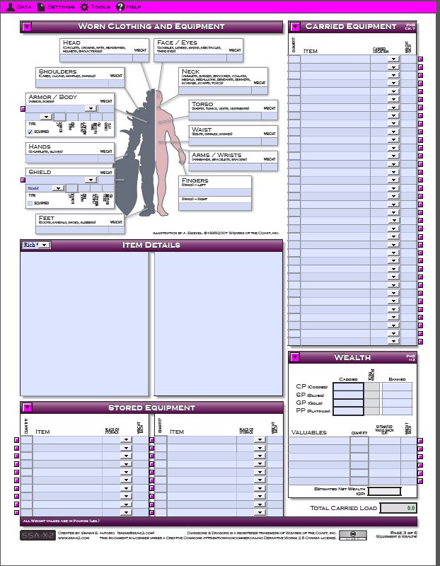 Printable Pathfinder Character Sheet Printable World Holiday