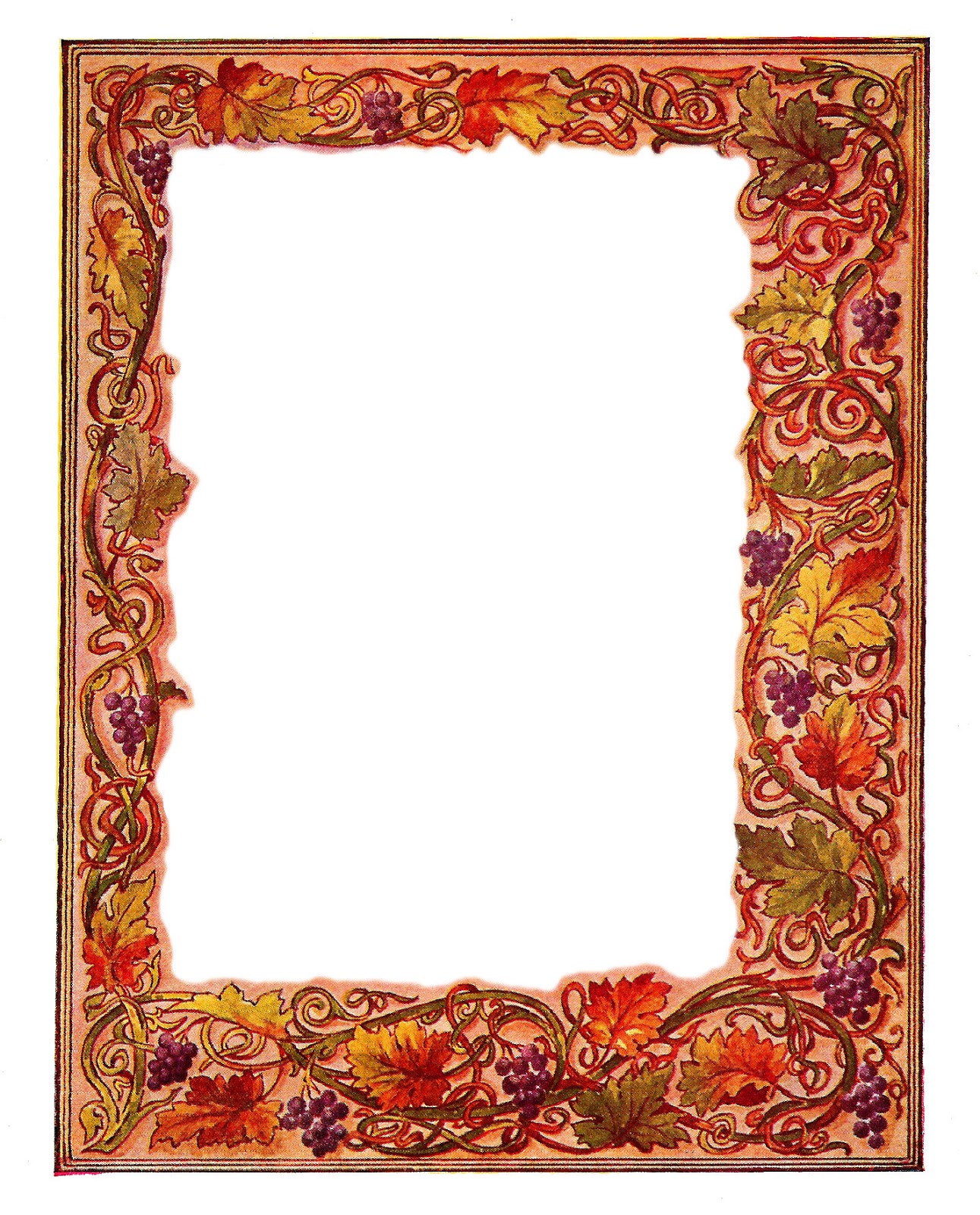 The Graphics Monarch Digital Scrapbooking Grape Vine Frame Border Wine