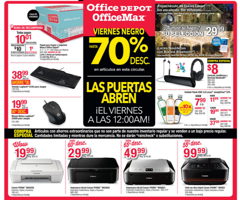 Ahorros Diarios Usando Cupones Ofertas Viernes Negro en Office Depot
