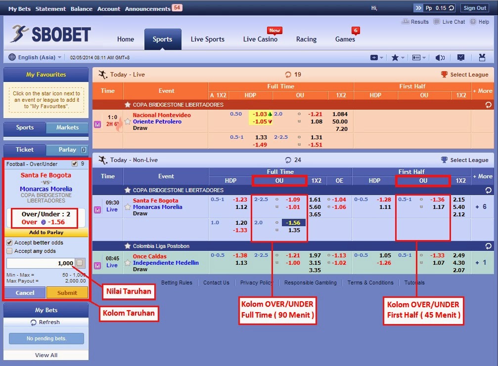 Panduan Bermain: Panduan Taruhan Bola Online OVER/UNDER dan ODD/EVEN