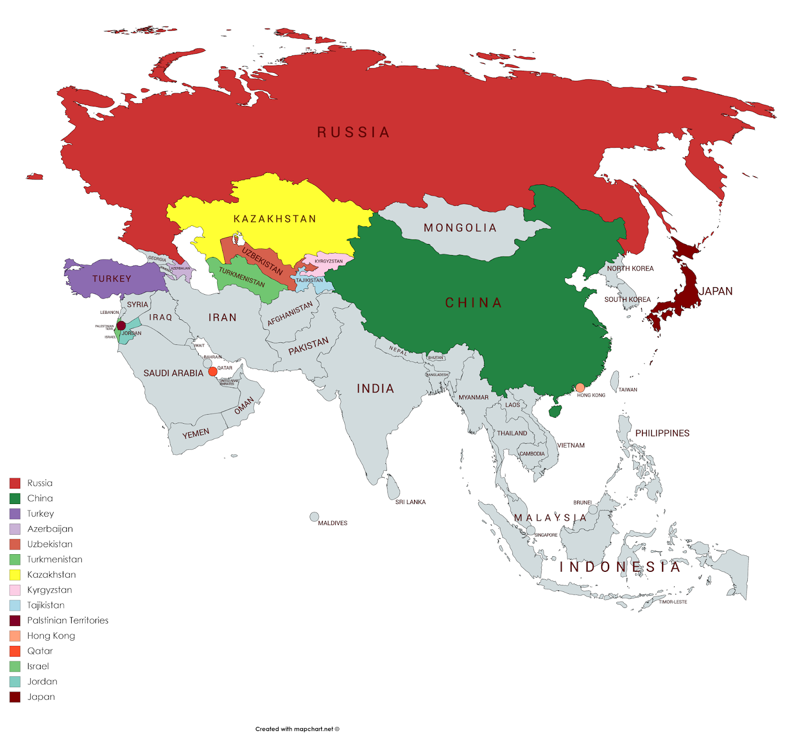 Карта мира россия китай
