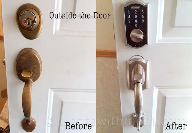 Schlage keyless deadbolt before and after