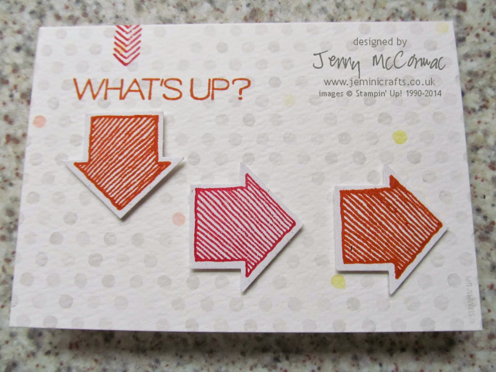 What's Up Birthday card using Stampin' Up! products Jemini Crafts