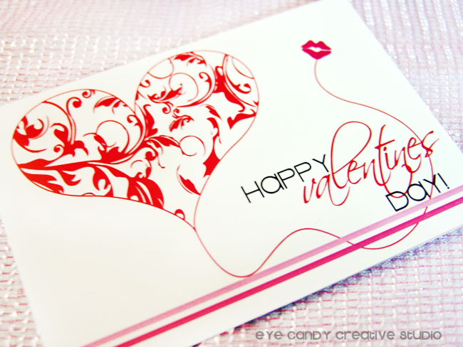 happy valentines day postcard, send valentine postcards, damask