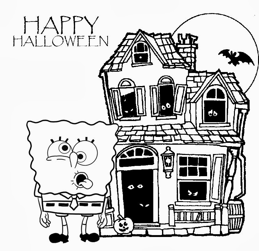 7 New Spongebob Halloween Coloring Pages For Kids