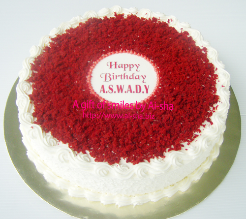 Red Velvet Cake Edible Image Ai-sha Puchong Jaya