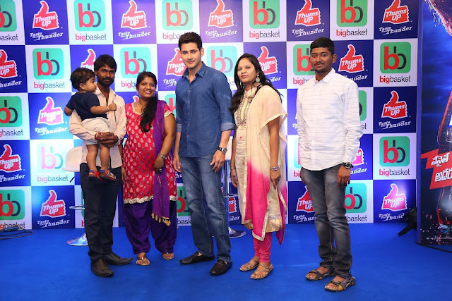 bigbasketeers thrilled to meet Superstar Mahesh Babu after winning a Thums Up contest