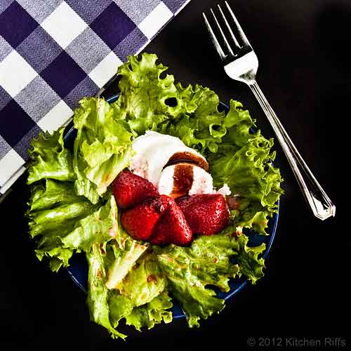 Roast Strawberry Salad with goat cheese