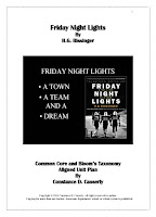 Friday Night Lights H.G. Bissinger - Unit Plan