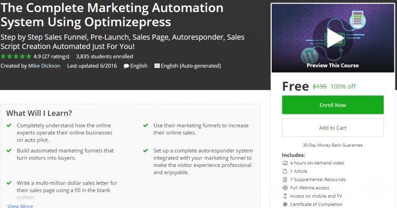 [100% Off] The Complete Marketing Automation System Using Optimizepress ...