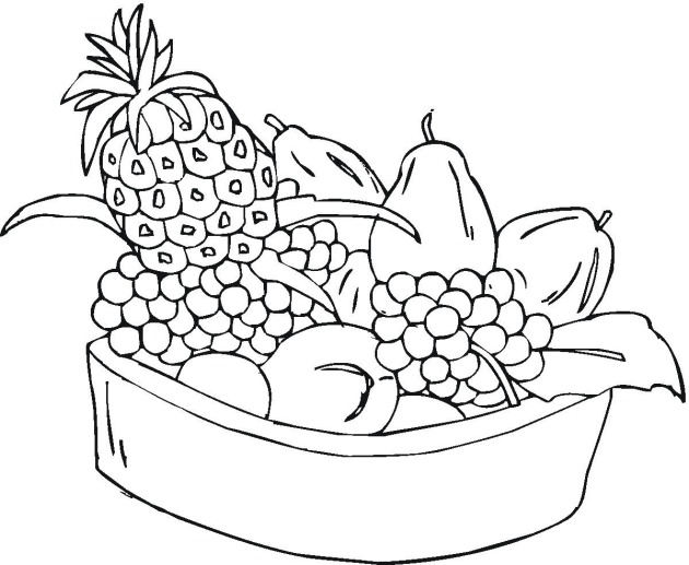 Coloring Pages for Kids Fruit Basket Coloring Pages
