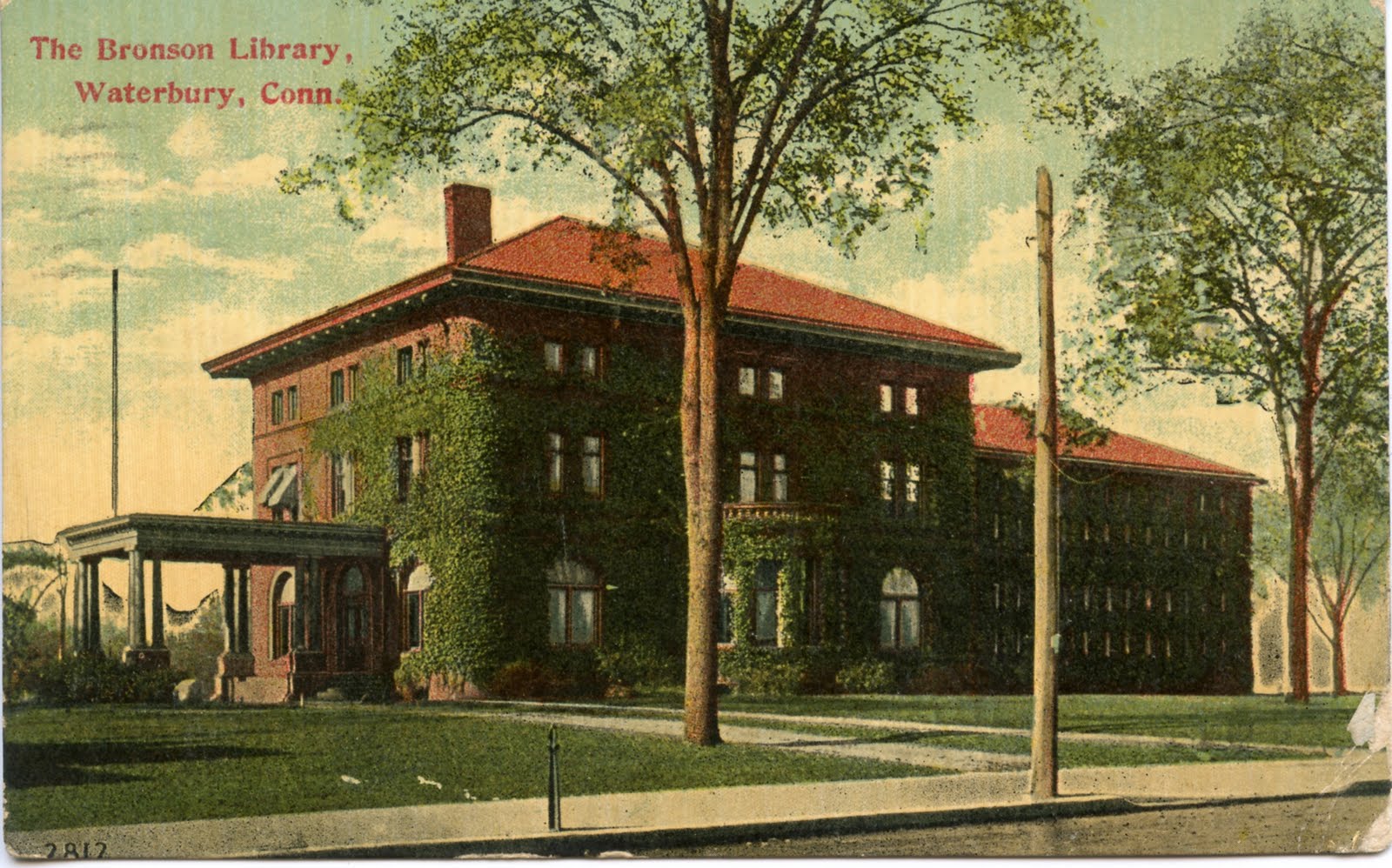Library Postcards 1912 The Bronson Library, Waterbury, Connecticut