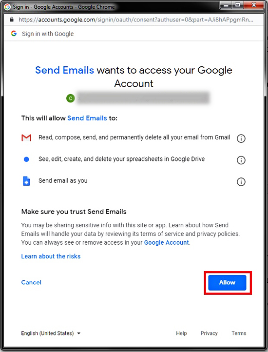 Allow Access To Google Account Allow Access To Google Account
