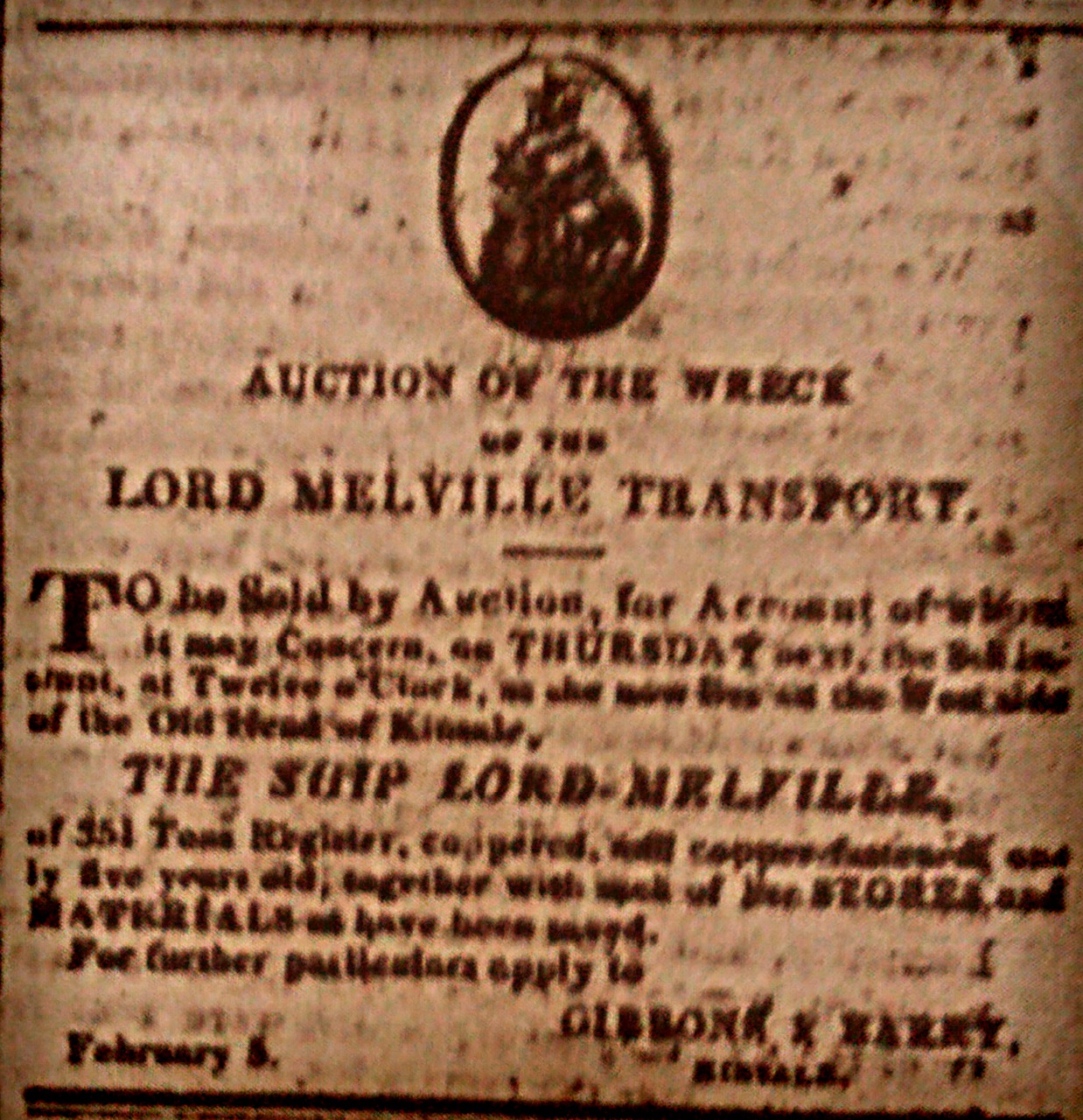 Auction of the Lord Melville