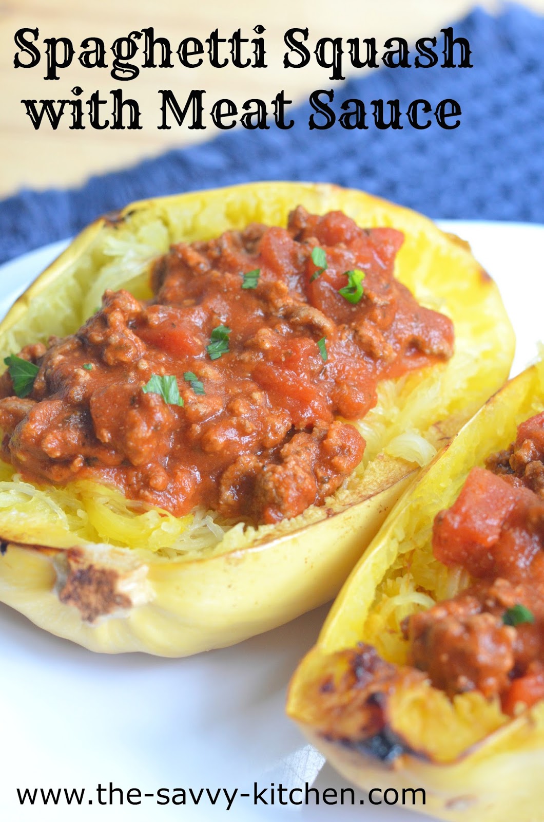 The Savvy Kitchen: Spaghetti Squash with Meat Sauce (Whole30)